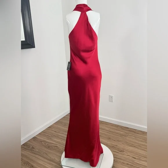 Norma Kamali Women’s Cowl-Neck Satin Gown Size Medium - Picture 7 of 11